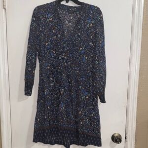 Vineyard Vines Navy Floral Long Sleeve Dress